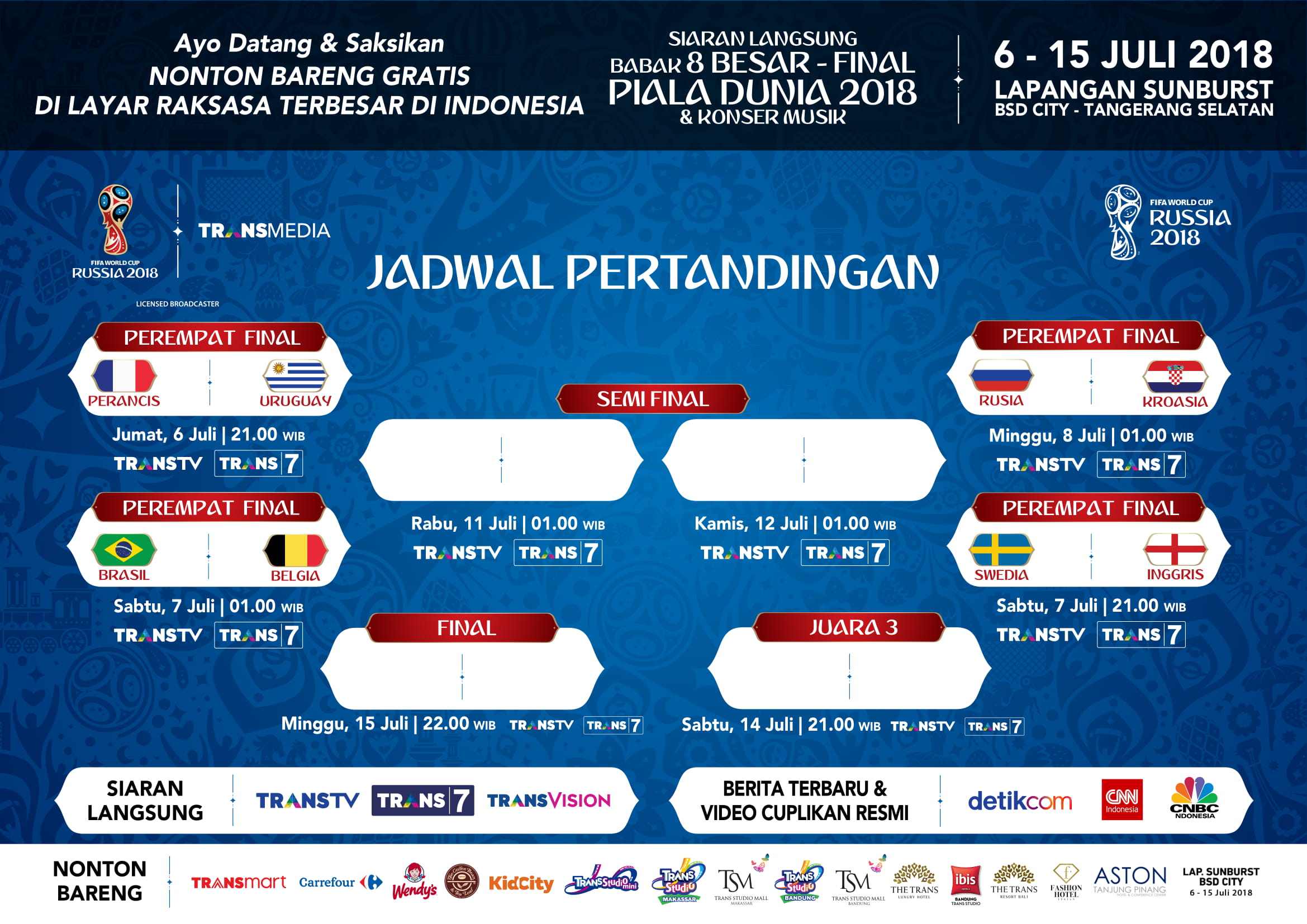 JADWAL PIALA DUNIA 2018 TRANSTV